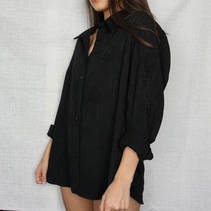 East Fifth black long sleeve button up blouse | 2X